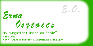 erno osztoics business card